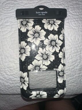 kate spade Black and White Floral Glitter iPhone Case w free glasses cases